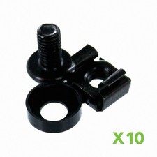 10 Pack Lot - M6 Rack Mount Cage Nuts Screws w/Washers - Square Clips Server