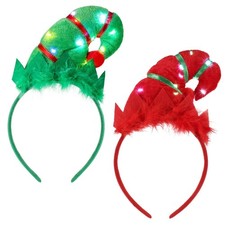 2 Pieces Christmas Headbands Glowing Costume Headwear Accessories Hair Hoop w...