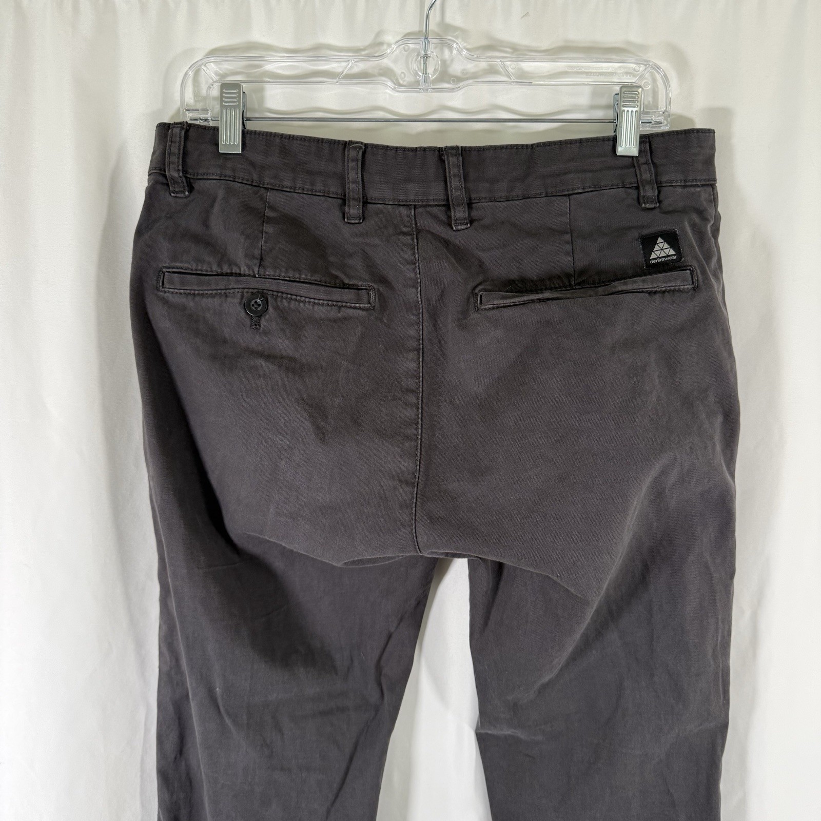 Zara Pants Men's 32 Solid Grey Chino Flat Front Button Zip Cotton Blend thumbnail 9