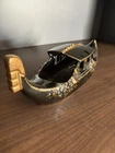 New ListingVintage McCoy Mid Century Art. Grandola Boat Black and 23K Gold Planter 12"