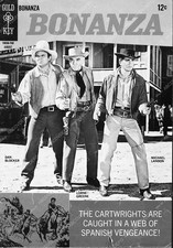 5623b-17 Lorne Greene Michael Landon Dan Blocker comic book cover TV Bonanza 562