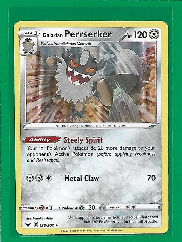 Galarian Perrserker 128/202 Swsh01: Sword & Shield Holo