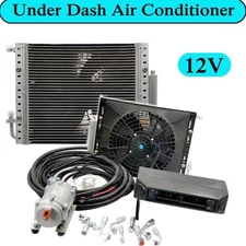 12V Universal A/C Kit Truck Cab Bus RV Underdash Air Conditioner Heat & Cool
