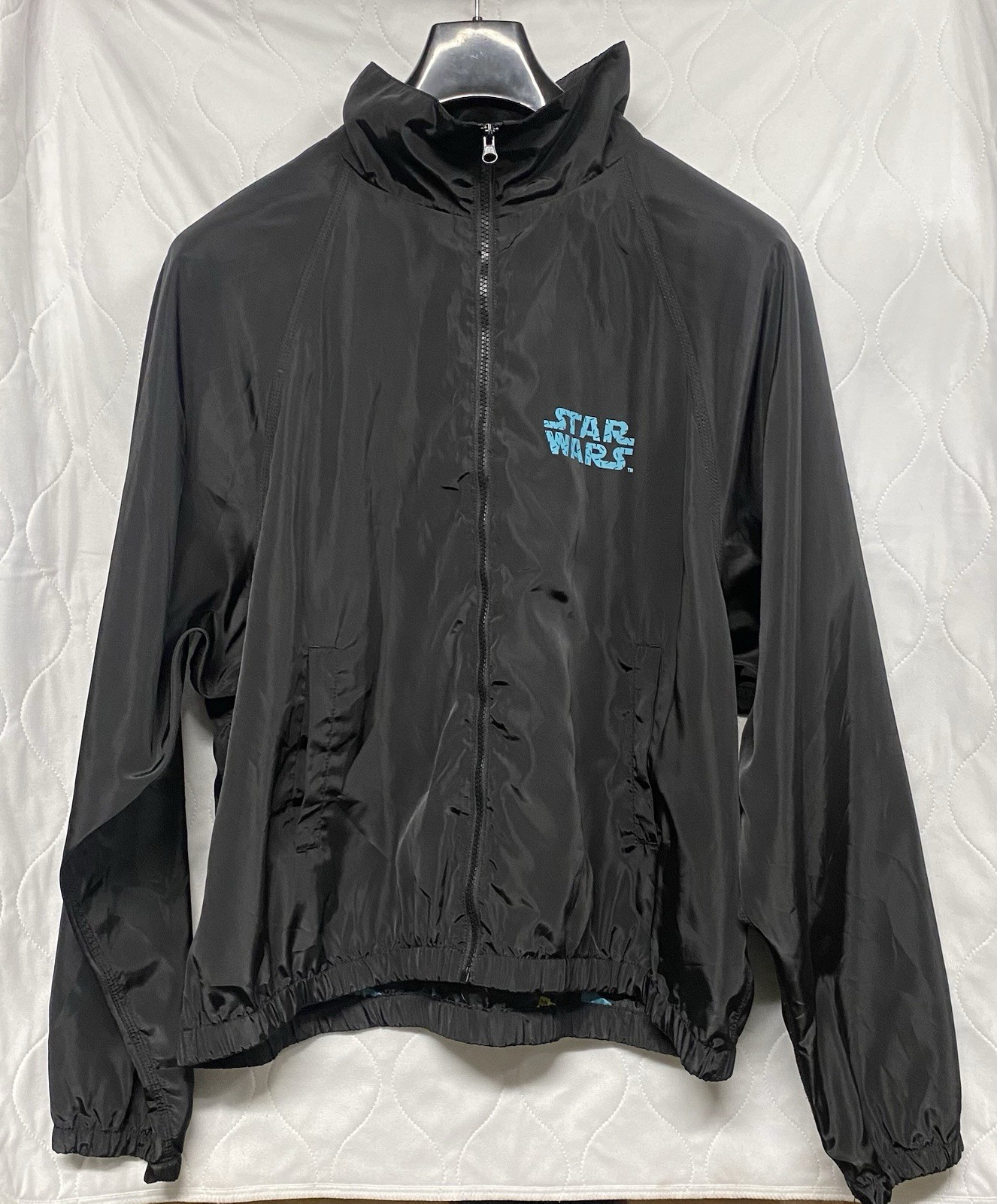 Star Wars Windbreaker Jacket Mens XL Black Full Zip Disney (Pre-Owned)