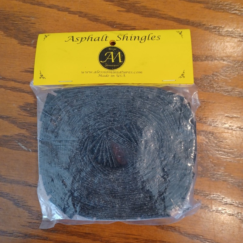 Dollhouse Miniature Alessio Asphalt Shingle Salt & Pepper Square 4005 1:12 Scale