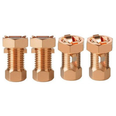 Pack of 4 Brass Split Bolt Clamps Mechanical Strength Electrical Grounding Kit