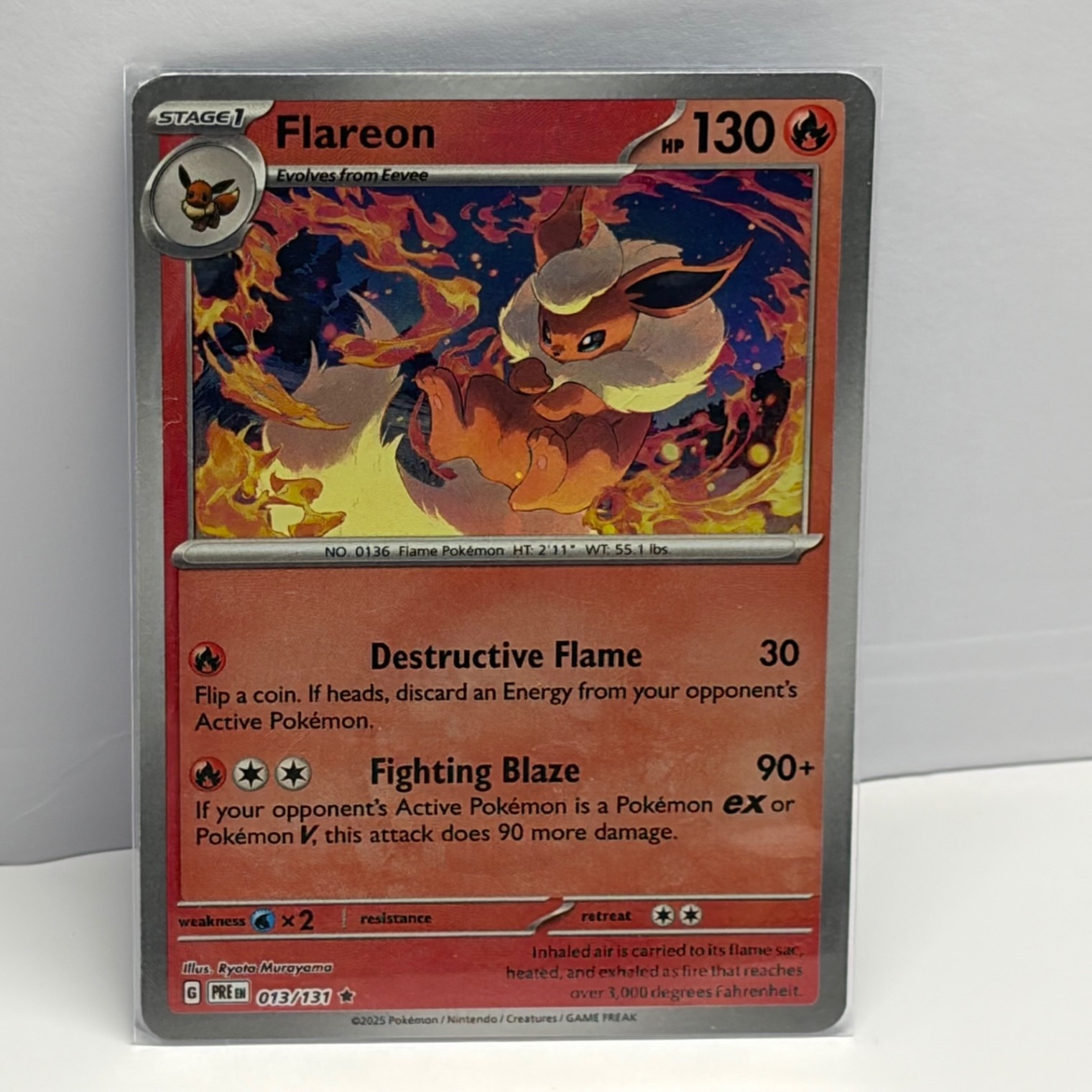 Flareon - PRE SV: Prismatic Evolutions #013/131 Rare Reverse Holo NM