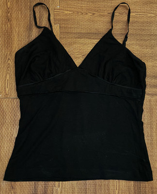 Vintage Bebe Tank Top Women's Medium Cotton Made in USA Y2K Adjustable Straps