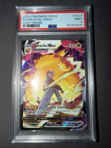 POKEMON TCG - LOST ORIGIN - PIKACHU VMAX TG17/TG30 - PSA 9