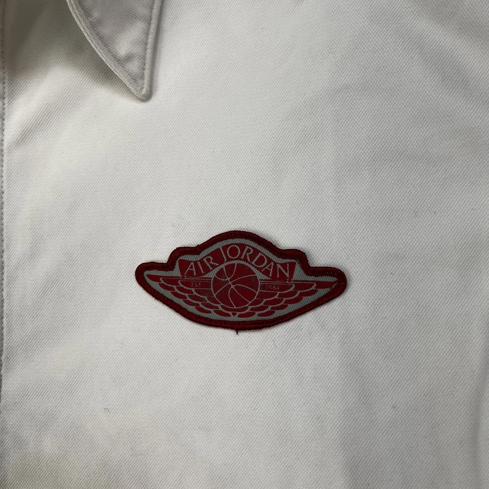 Nike Air Jordan Wings Flight Camisa Blanca Abotonada Retro 1 Rara Para Hombres XXL Foto 3 de 4