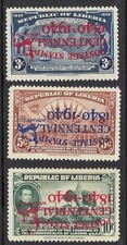 Liberia # 280-82 Mint 1941 Surimpression inversée ERREUR
