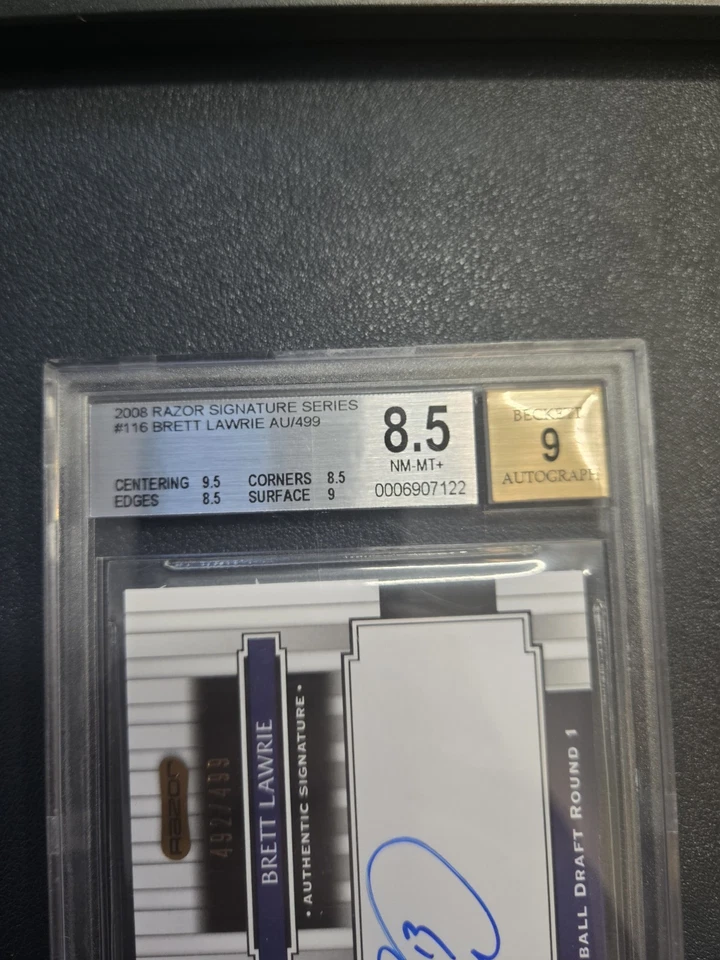 2008 Razor Signature Series /499 Brett Lawrie #116 Auto RC Autograph BGS 8.5 - Image 2 of 3