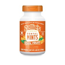 Zellie's 100 Xylitol Cool Fruit Mints Breath 250 Count Pack of 1