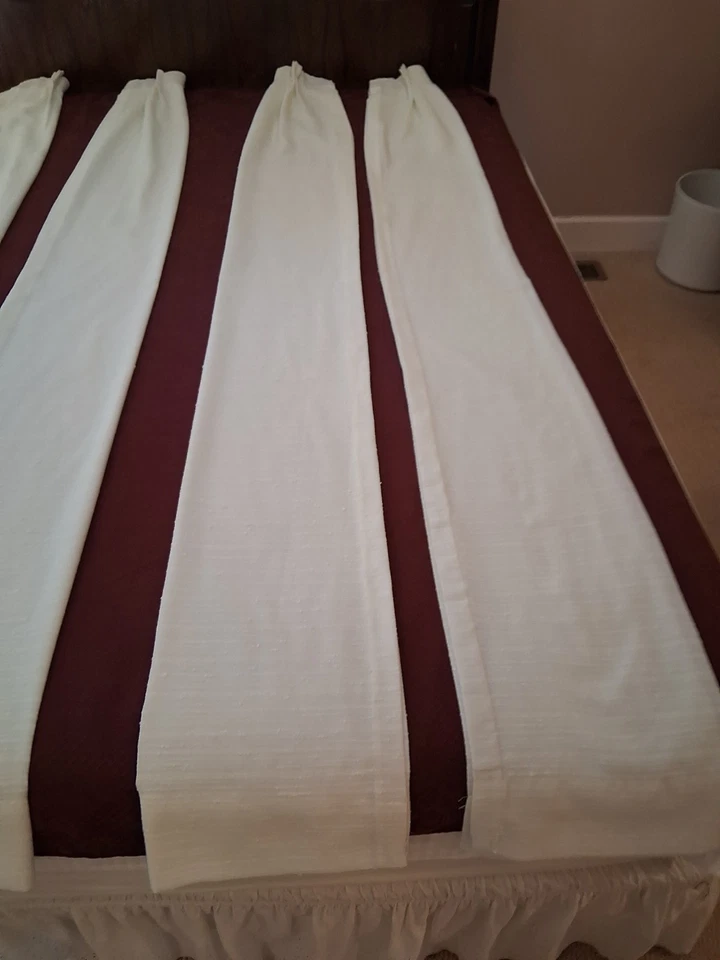 2 pares de cortinas plisadas personalizadas Nubby SILK 83" L X 24" W ponderadas usadas en excelente estado Foto 4 de 4