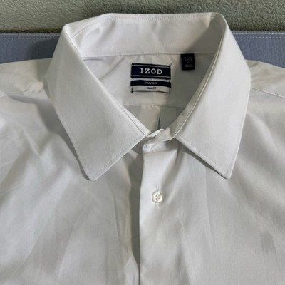 Izod Traveler Slim Fit White Dress shirt size XL 17-17.5" neck, 32/33 sleeve | eBay Izod Traveler Slim Fit White Dress shirt size XL 17-17.5" neck, 32/33 sleeve | eBay