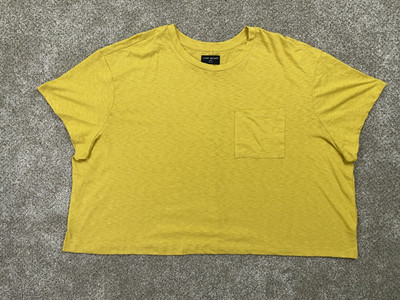 Lane Bryant Shirt Women's 22/24 Gold Short Sleeve Crop Top - MSRP $40