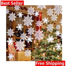 Winter Christmas Hanging Snowflake Decorations, 12PCS Snowflakes Garland  12...