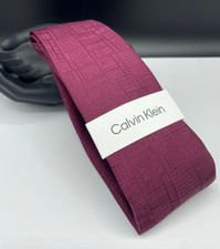 Calvin Klein Men's Silk Blend Tie  Burgundy  Geometric  NEW MSRP: 69.50