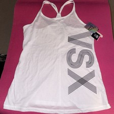 NWT Victoria  s Secret VSX Sport racerback Tank Top White Small Cotton Blend