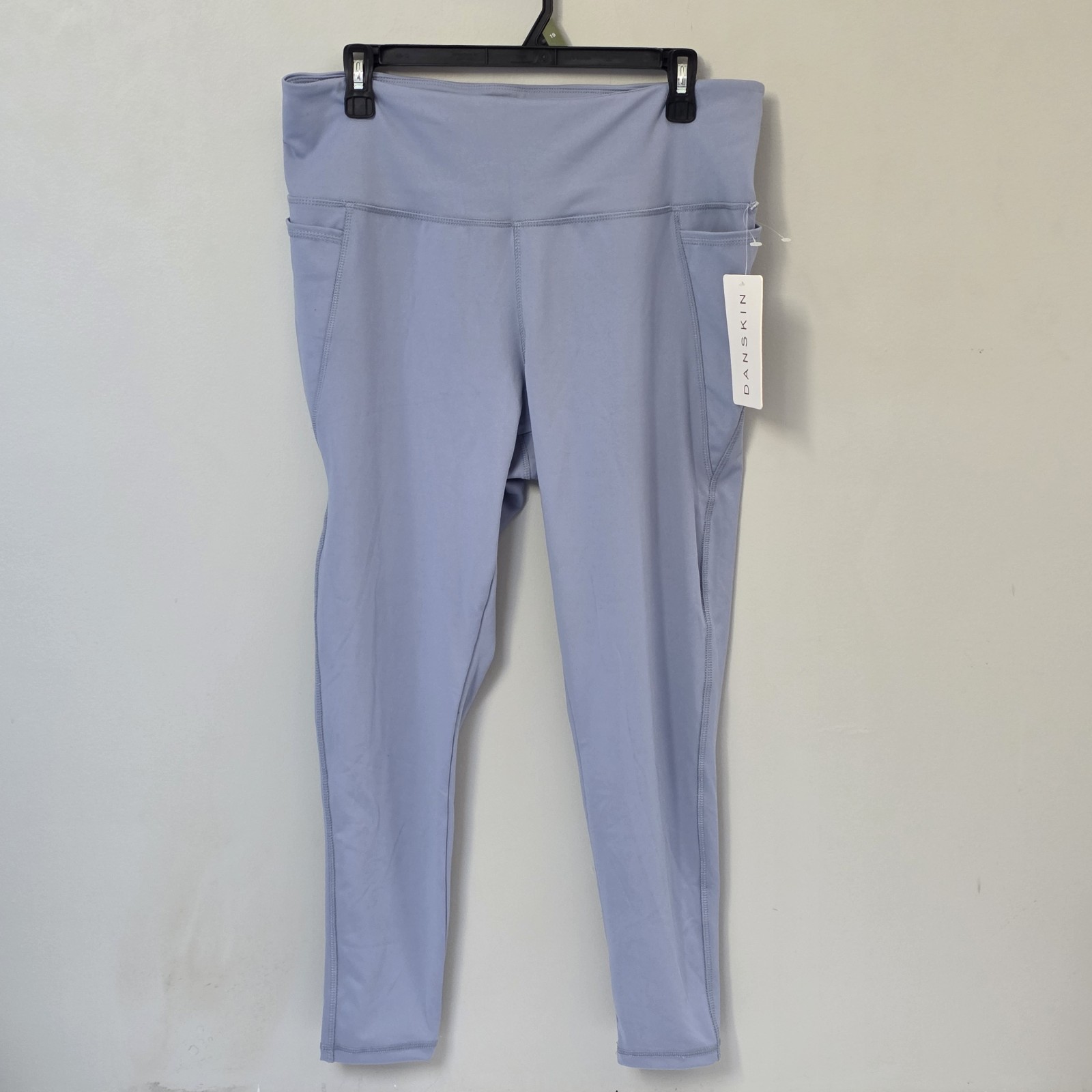 Danskin 7/8 Performance Legging XL NWT Tempest Blue 4-Way Stretch Side Pockets