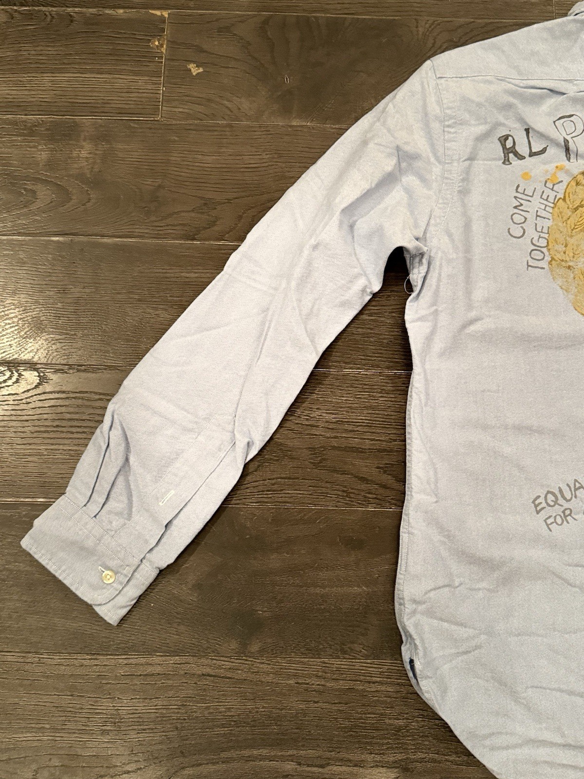 Ralph Lauren Blue Oxford Graphic Shirt Size M Button Down Men's  CUSTOM FIT image 2
