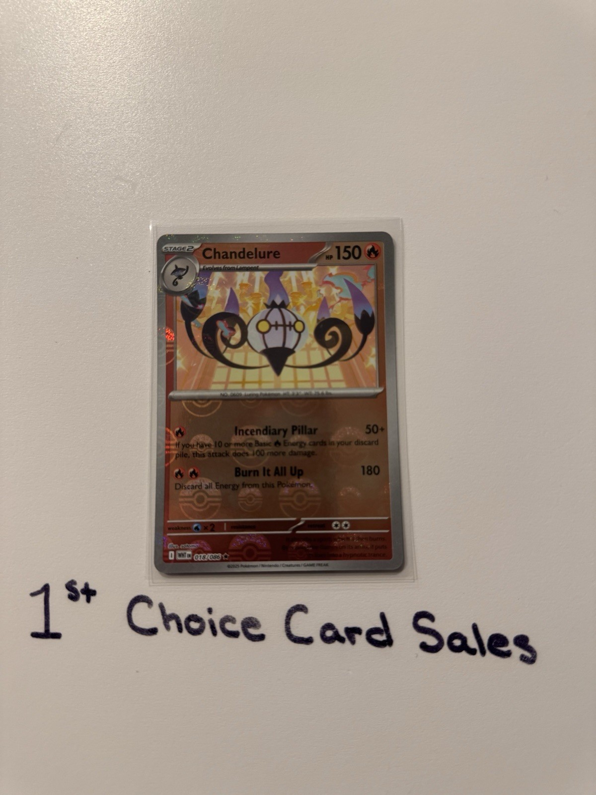 Chandelure (Poke Ball Pattern) 018/086 - Sv: White Flare Holo (NM)