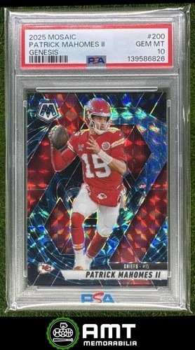 Patrick Mahomes II PSA 10 2025 Panini Mosaic Genesis Prizm Kansas City Chiefs 26