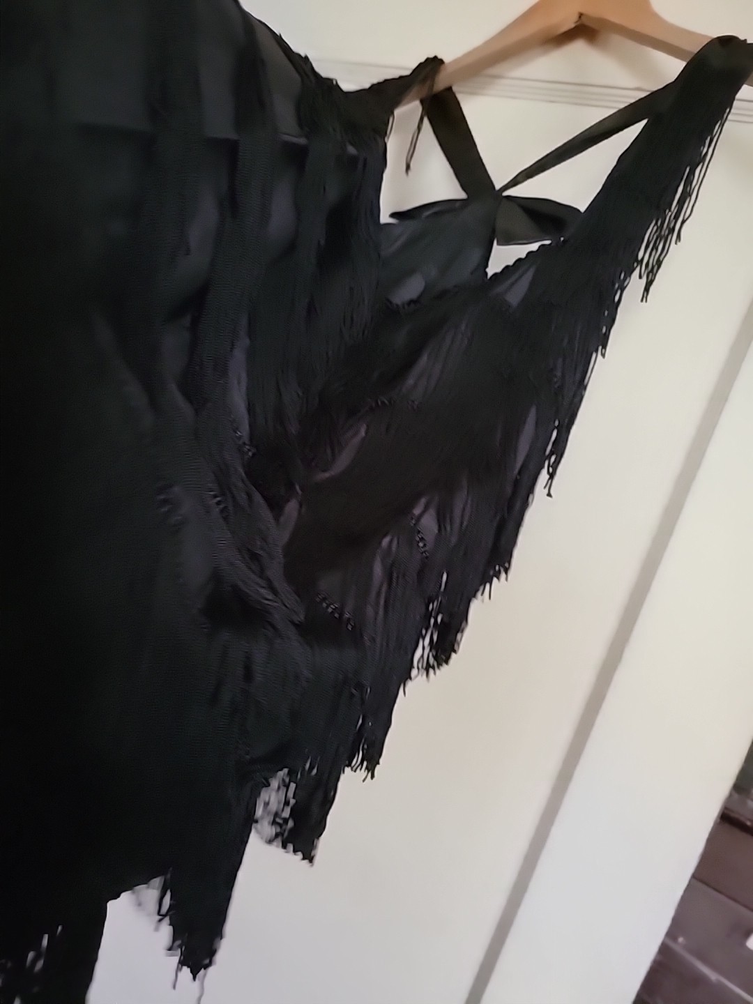 3pc Set Fringe Feather Band 1920s Halloween Costume Dress Sz M/L Pearl Necklace