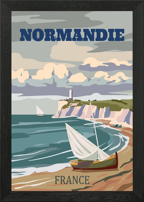 Normandie France Travel Poster Framed Wall Art Poster Canvas Print Picture