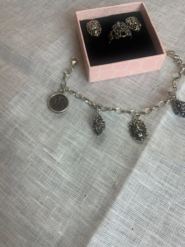 Set di gioielli in argento 925, Bracciale/anello/orecchini - Immagine 4 di 4