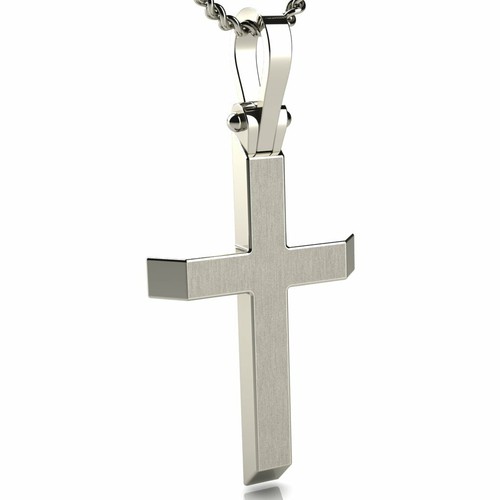 Cross Necklace Solid Gold Pendant 