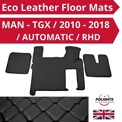2 Fußmatten + Motorbezug für MAN TGX 2 Schubladen 2010-18 Auto RHD Eco Leder