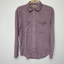 Eddie Bauer Button Down Shirt Long Sleeve Two Pocket Top Womens XS