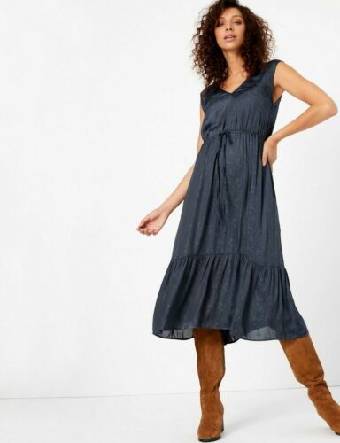 per una satin printed round neck maxi dress M&S PER UNA Satin Printed Round Neck Maxi Dress Womens Ladies RRP £59.00