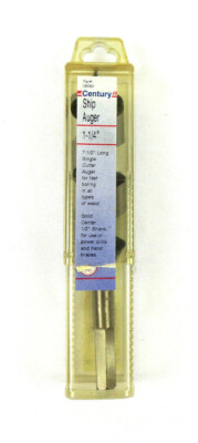 Century 1-1/4'' Ship Auger Drill Bit 7-1/2'' Length Solid Center Flute #38580