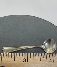 STERLING SILVER MINIATURE SALT SPOON 2.25” PLAIN NO MONOGRAM