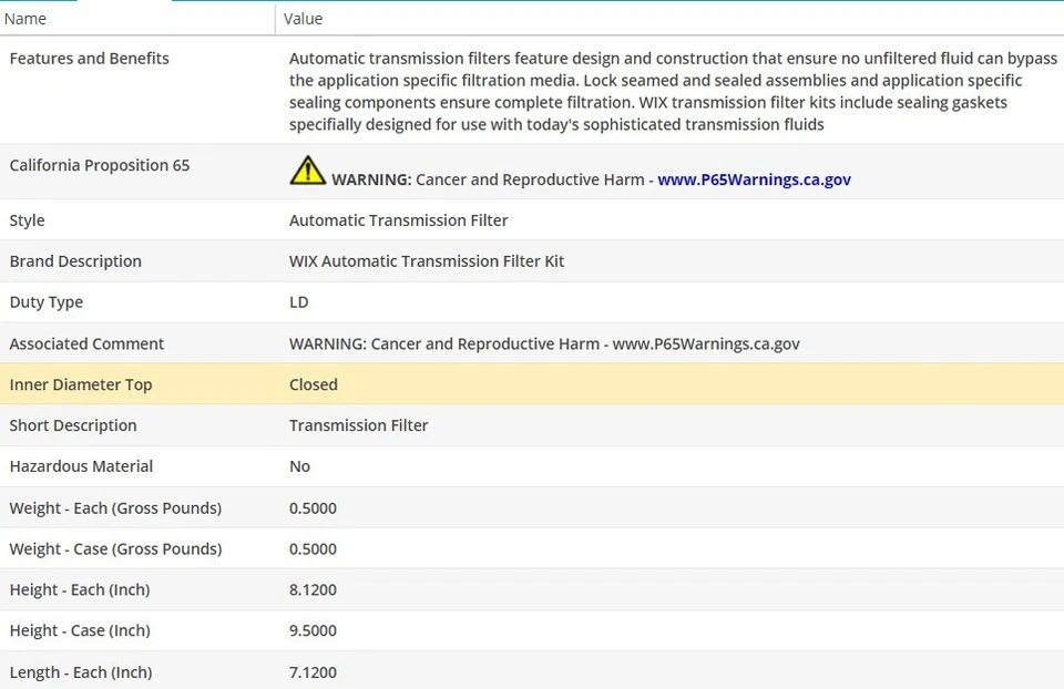 Filtro de óleo tipo fabricante de equipamento original WIX para MERCURY COUGAR 1999-2002 V6-2.5L - Imagem 3 de 4