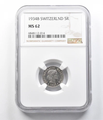 1934 B Switzerland 5 Rappen MS62 NGC *7016