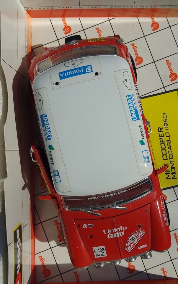 MODELLINO AUTO DA CORSA RALLY MINI COOPER MONTECARLO (1960) BURAGO - Immagine 4 di 4