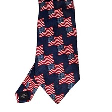   American flag navy 100 imported silk made in the USA necktie