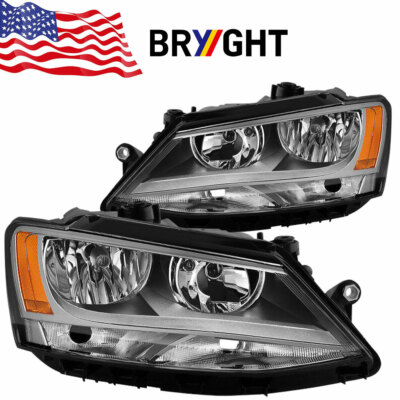 For 2011-2018 Volkswagen Jetta Headlights Headlamps Factory Halogen Left+Right