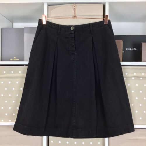 Toast OAS Denim Skirt Size 14 Washed Black Pockets A Line Cotton Stretch Utility