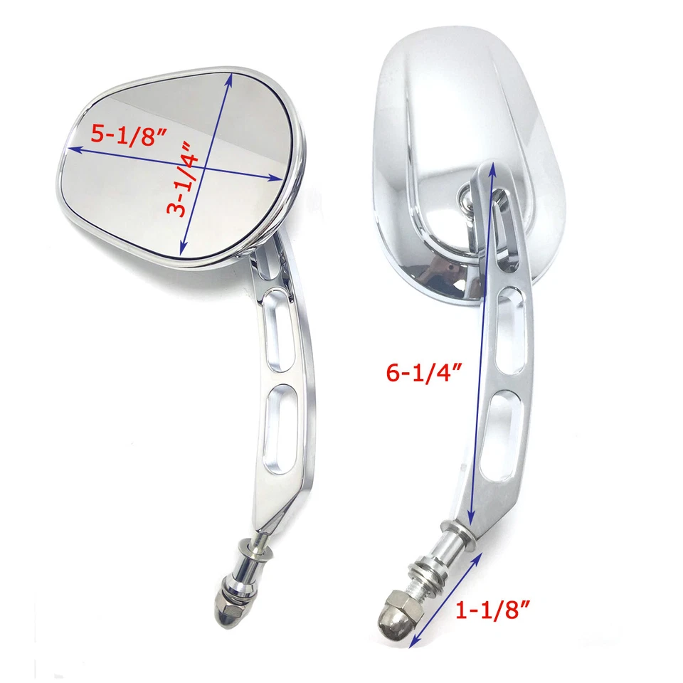 Espejos retrovisores de corte de borde hueco para motocicleta Harley Davidson Road Glide Custom Touring Foto 4 de 4