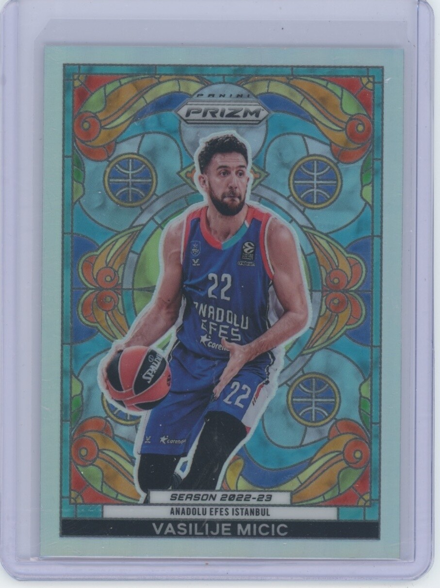 2023-24 Panini Prizm Euroleague Basketball #18 Vasilije Micic Stained Glass