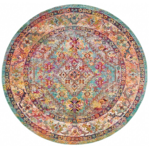 SAFAVIEH Crystal CRS507A Light Blue / Orange Rug - Picture 4 of 21