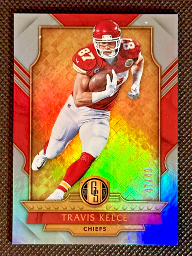 2017 Gold Standard - Travis Kelce - #53 Platinum Parallel SP /49 - Foto 1 di 2