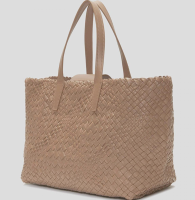 NWT ETIENNE AIGNER IRENA WOVEN LEATHER TOTE SHOULDER BAG SAND | eBay