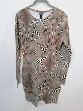 Wild Fable Womens Long Sleeve Bodycon Dress Brown Striped Size M