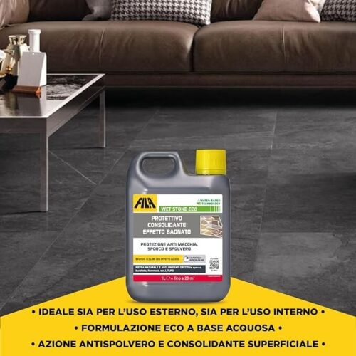 Fila Wet Stone Eco Effetto bagnato 1 lt protettivo consolidante per pietre, tufo - Foto 6 di 6