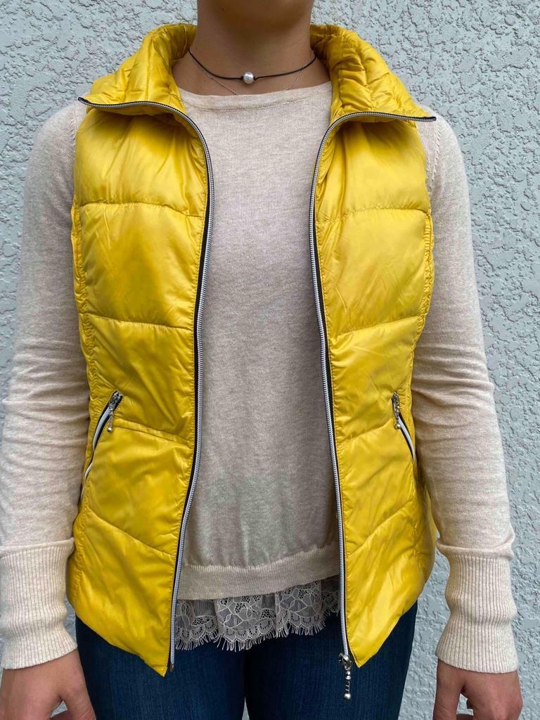 New With Tags Anorak Sz Medium Women's Short Nylon Down Vest Curry